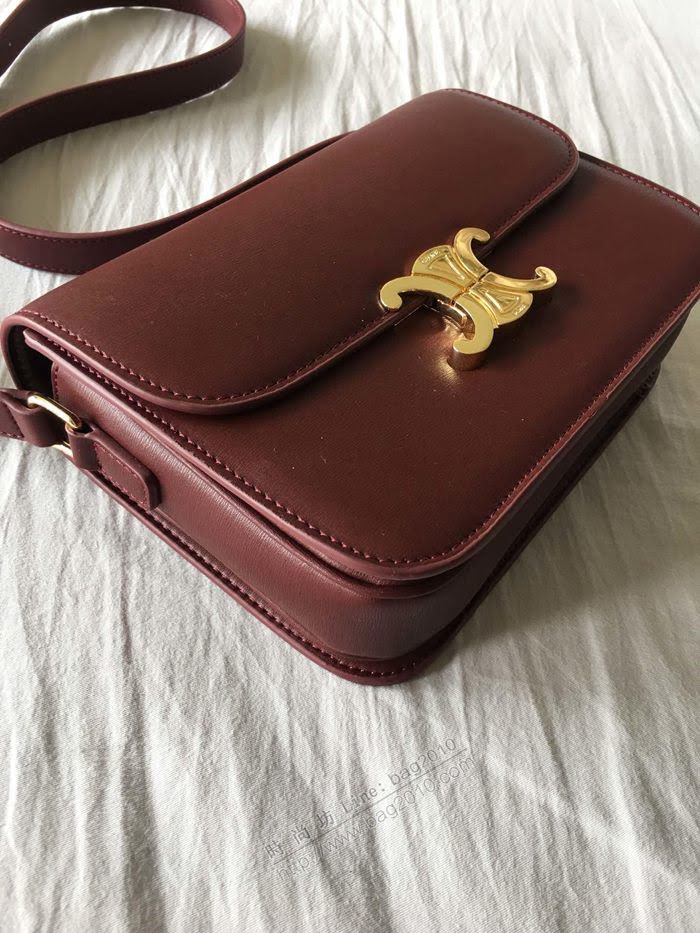 CELINE女包 byhedi新品系列 box皮女單肩包 倒雙C字蝴蝶黃銅鎖扣 賽琳斜挎包  sl2068
